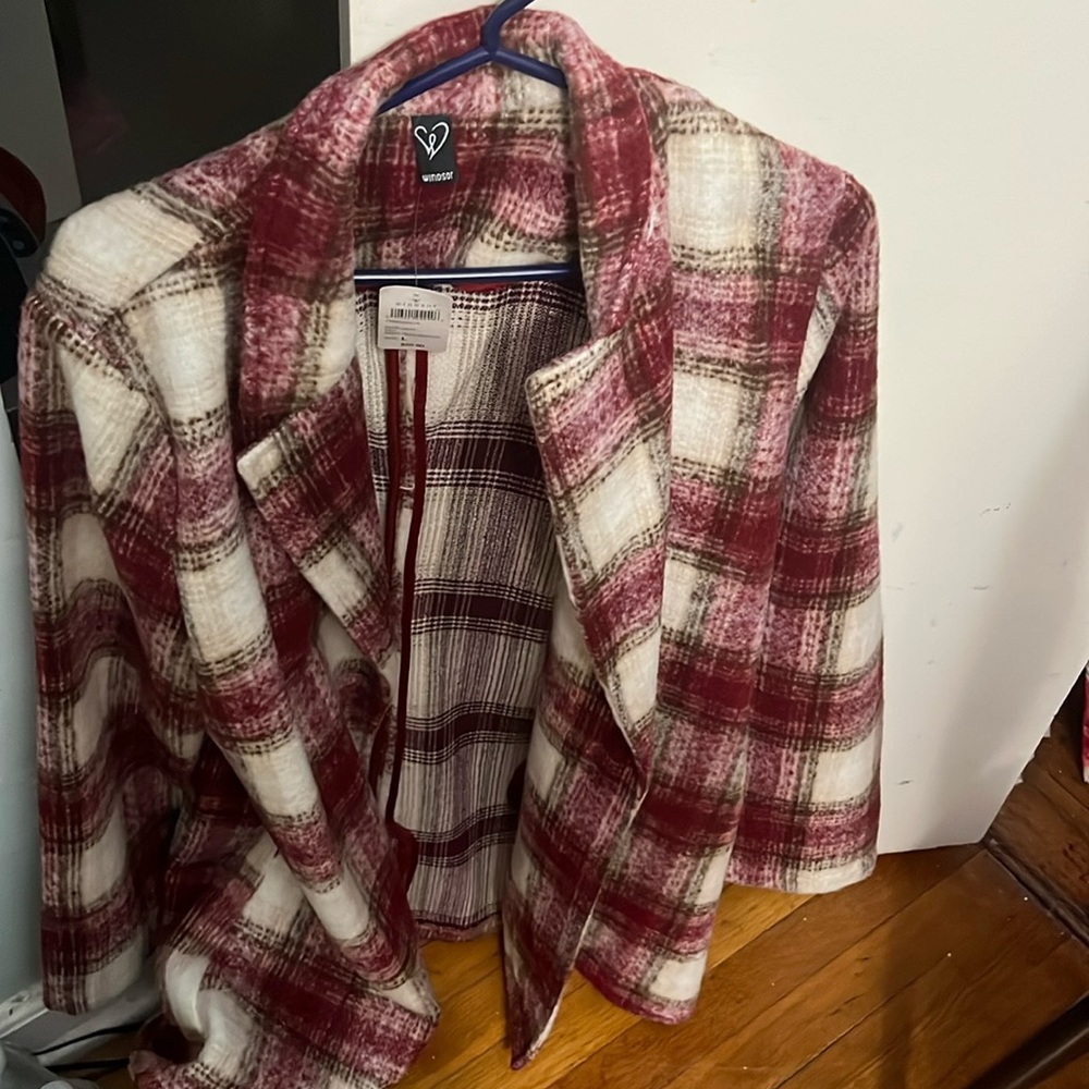 Plaid heavy cardigan